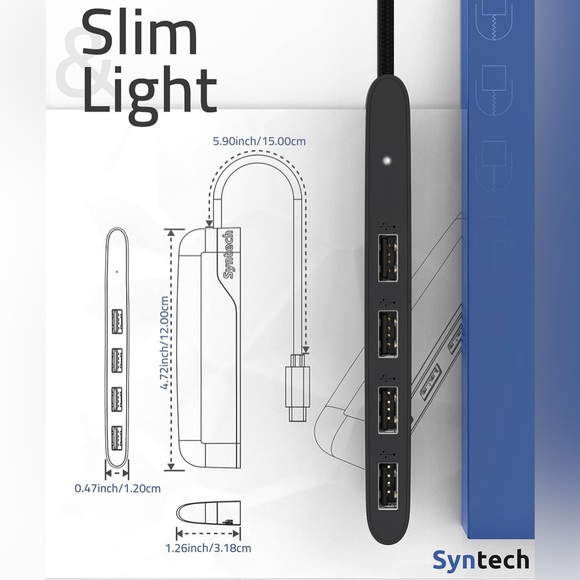 USB C to USB Hub 4 Ports USB C to USB Adapter MacBook Pro iPad Pro iMac - Picture 6 of 7